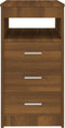 vidaXL - Ladekast - 40x50x76 - cm - bewerkt - hout - bruin - eikenkleur