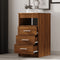 vidaXL - Ladekast - 40x50x76 - cm - bewerkt - hout - bruin - eikenkleur