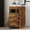 vidaXL - Ladekast - 40x50x76 - cm - bewerkt - hout - gerookt - eikenkleurig
