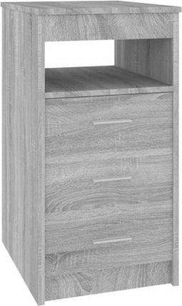 vidaXL - Ladekast - 40x50x76 - cm - bewerkt - hout - grijs - sonoma - eikenkleurig