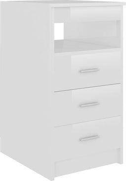 vidaXL - Ladekast - 40x50x76 - cm - bewerkt - hout - hoogglans - wit