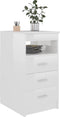 vidaXL - Ladekast - 40x50x76 - cm - bewerkt - hout - hoogglans - wit