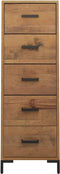vidaXL - Ladekast - 42x35x110 - cm - massief - grenenhout