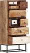vidaXL - Ladekast - 45x30x105 - cm - massief - gerecycled - hout