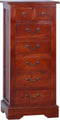 vidaXL - Ladekast - 45x35x100 - cm - massief - mahoniehout - klassiek - bruin