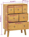 vidaXL - Ladekast - 56x30x80 - cm - massief - teakhout