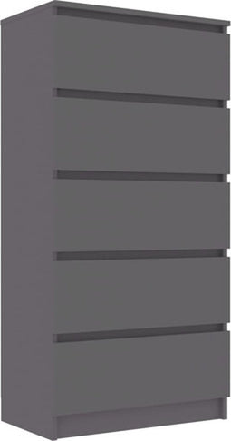 vidaXL - Ladekast - 60x35x121 - cm - bewerkt - hout - grijs