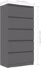 vidaXL - Ladekast - 60x35x121 - cm - bewerkt - hout - grijs