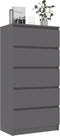 vidaXL - Ladekast - 60x35x121 - cm - bewerkt - hout - grijs