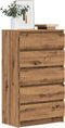 vidaXL - Ladekast - 60x36x103 - cm - bewerkt - hout - artisanaal - eikenkleur