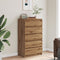 vidaXL - Ladekast - 60x36x103 - cm - bewerkt - hout - artisanaal - eikenkleur