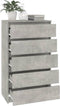 vidaXL - Ladekast - 60x36x103 - cm - bewerkt - hout - betongrijs