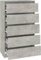 vidaXL - Ladekast - 60x36x103 - cm - bewerkt - hout - betongrijs