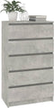vidaXL - Ladekast - 60x36x103 - cm - bewerkt - hout - betongrijs