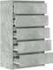 vidaXL - Ladekast - 60x36x103 - cm - bewerkt - hout - betongrijs