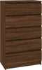 vidaXL - Ladekast - 60x36x103 - cm - bewerkt - hout - bruin - eikenkleur