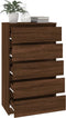 vidaXL - Ladekast - 60x36x103 - cm - bewerkt - hout - bruin - eikenkleur