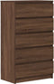 vidaXL - Ladekast - 60x36x103 - cm - bewerkt - hout - bruin - eikenkleur