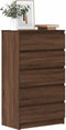 vidaXL - Ladekast - 60x36x103 - cm - bewerkt - hout - bruin - eikenkleur