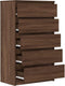 vidaXL - Ladekast - 60x36x103 - cm - bewerkt - hout - bruin - eikenkleur