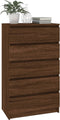 vidaXL - Ladekast - 60x36x103 - cm - bewerkt - hout - bruin - eikenkleur