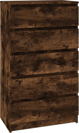 vidaXL - Ladekast - 60x36x103 - cm - bewerkt - hout - gerookt - eikenkleurig