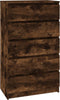 vidaXL - Ladekast - 60x36x103 - cm - bewerkt - hout - gerookt - eikenkleurig