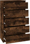 vidaXL - Ladekast - 60x36x103 - cm - bewerkt - hout - gerookt - eikenkleurig