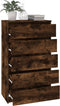 vidaXL - Ladekast - 60x36x103 - cm - bewerkt - hout - gerookt - eikenkleurig