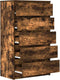 vidaXL - Ladekast - 60x36x103 - cm - bewerkt - hout - gerookt - eikenkleurig