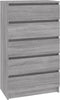 vidaXL - Ladekast - 60x36x103 - cm - bewerkt - hout - grijs - sonoma - eikenkleurig