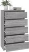 vidaXL - Ladekast - 60x36x103 - cm - bewerkt - hout - grijs - sonoma - eikenkleurig