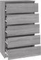 vidaXL - Ladekast - 60x36x103 - cm - bewerkt - hout - grijs - sonoma - eikenkleurig