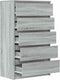 vidaXL - Ladekast - 60x36x103 - cm - bewerkt - hout - grijs - sonoma - eikenkleurig