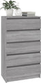 vidaXL - Ladekast - 60x36x103 - cm - bewerkt - hout - grijs - sonoma - eikenkleurig