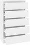 vidaXL - Ladekast - 60x36x103 - cm - bewerkt - hout - hoogglans - wit