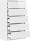 vidaXL - Ladekast - 60x36x103 - cm - bewerkt - hout - hoogglans - wit