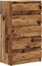 vidaXL - Ladekast - 60x36x103 - cm - bewerkt - hout - oud - houtkleurig