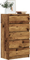 vidaXL - Ladekast - 60x36x103 - cm - bewerkt - hout - oud - houtkleurig