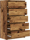 vidaXL - Ladekast - 60x36x103 - cm - bewerkt - hout - oud - houtkleurig