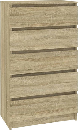 vidaXL - Ladekast - 60x36x103 - cm - bewerkt - hout - sonoma - eikenkleurig