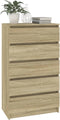 vidaXL - Ladekast - 60x36x103 - cm - bewerkt - hout - sonoma - eikenkleurig