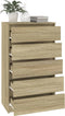 vidaXL - Ladekast - 60x36x103 - cm - bewerkt - hout - sonoma - eikenkleurig