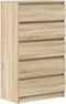 vidaXL - Ladekast - 60x36x103 - cm - bewerkt - hout - sonoma - eikenkleurig