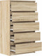 vidaXL - Ladekast - 60x36x103 - cm - bewerkt - hout - sonoma - eikenkleurig