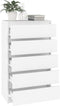 vidaXL - Ladekast - 60x36x103 - cm - bewerkt - hout - wit