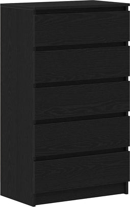 vidaXL - Ladekast - 60x36x103 - cm - bewerkt - hout - zwart - eikenkleur