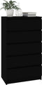 vidaXL - Ladekast - 60x36x103 - cm - bewerkt - hout - zwart