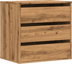 vidaXL - Ladekast - 60x41x58 - cm - bewerkt - hout - artisanaal - eikenkleurig
