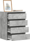 vidaXL - Ladekast - 60x41x76 - cm - bewerkt - hout - betongrijs